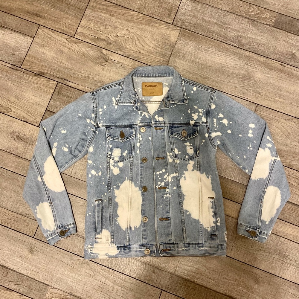 Vintage Men’s Small Acid Wash Distressed Denim Jacket
